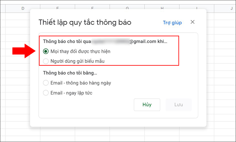 Chọn c&aacute;ch nhận th&ocirc;ng b&aacute;o